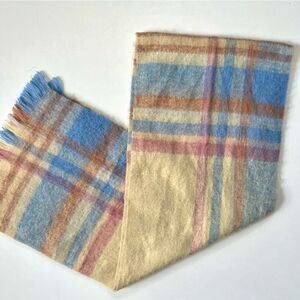 Deer Studio Mohair Wool Blend Pastel Plaid Scarf